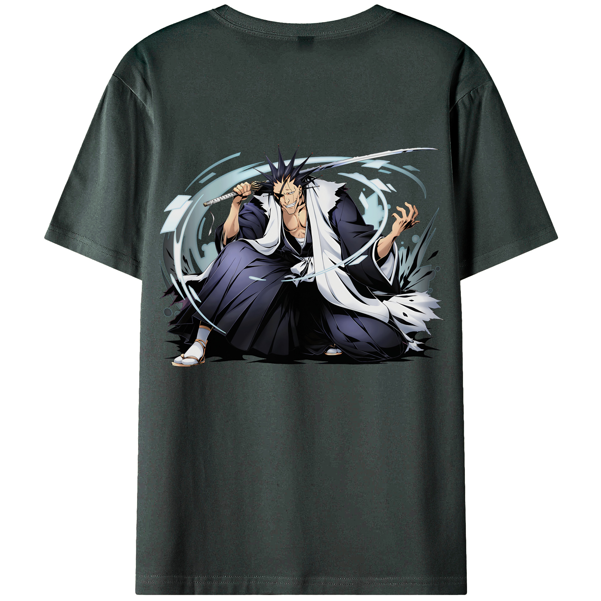 （画像用） ブリーチ ざらき けんぱち BLEACH Zaraki Kenpachi 綿100％ メンズ半袖Tシャツ（バックプリント） 通気性